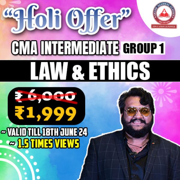 Picture of CMA INTER GROUP 1- PAPER 5- LAW & ETHICS (HOLI EXAM OFFER) 