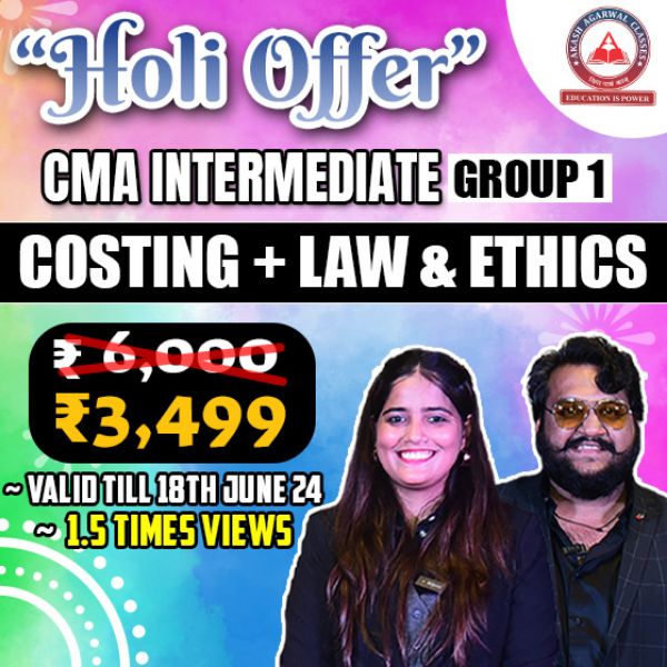 Picture of CMA INTER COMBO GROUP 1- COSTING + LAW & ETHICS [HOLI EXAM OFFER] 