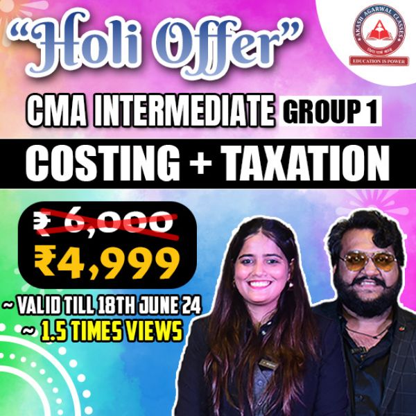 Picture of CMA INTER COMBO GROUP 1- COST ACCOUNTING +  TAXATION (HOLI EXAM OFFER)