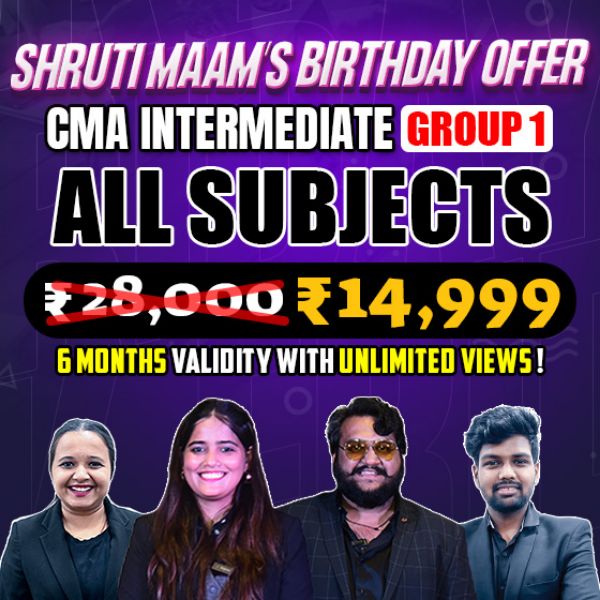 Picture of CMA INTER G1 COMBO (NEW SYLLABUS)- [SHRUTI MAM BDAY OFFER]