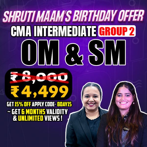 Picture of CMA Inter Combo  - Group 2 - OM & SM [SHRUTI MAM BDAY OFFER]