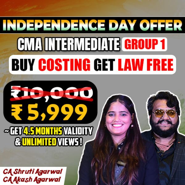 Picture of CMA INTER G1 COSTING & LAW COMBO [INDEPENDENCE DAY OFFER]