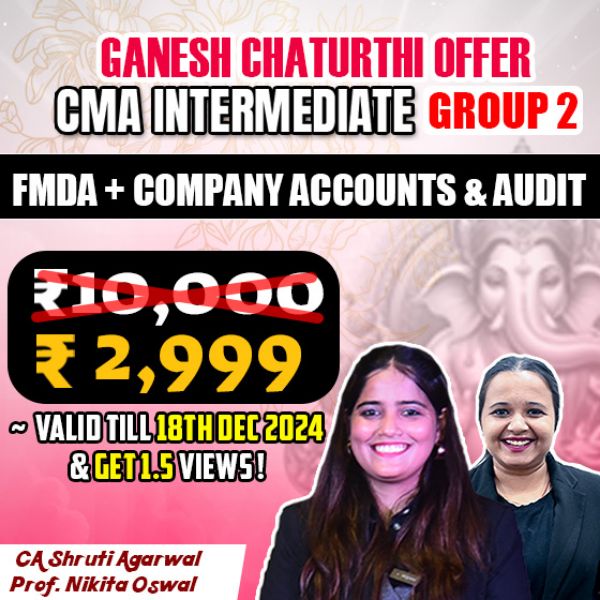 Picture of CMA INTER COMBO- GROUP 2 FMDA + CO. A/C & AUDIT (GANESH CHATURTHI OFFER) 