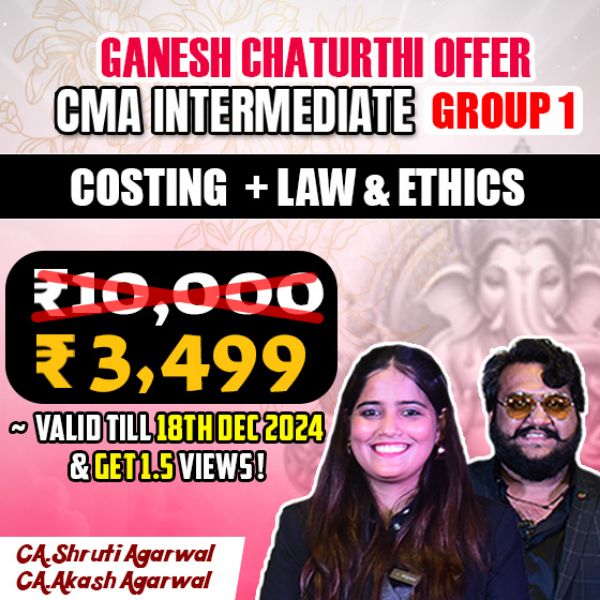 Picture of CMA INTER COMBO GROUP 1- COSTING + LAW & ETHICS [GANESH CHATURTHI OFFER] 