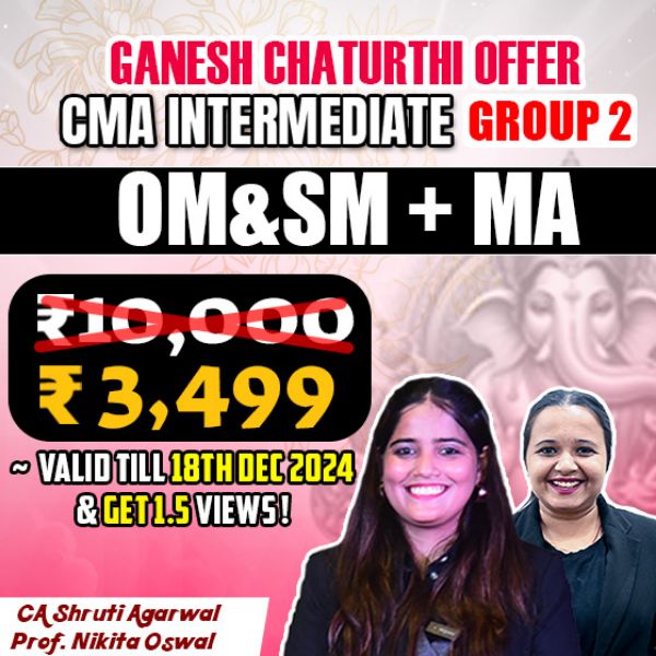 Picture of CMA INTER COMBO- GROUP 2 MA + OM & SM [GANESH CHATURTHI OFFER]