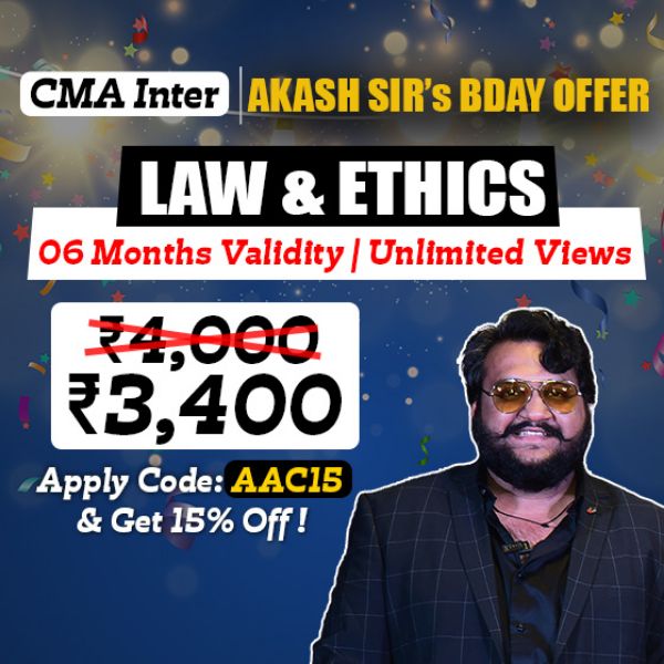 Picture of CMA INTER GROUP 1 - LAW & ETHICS  [AKASH SIR BDAY OFFER]