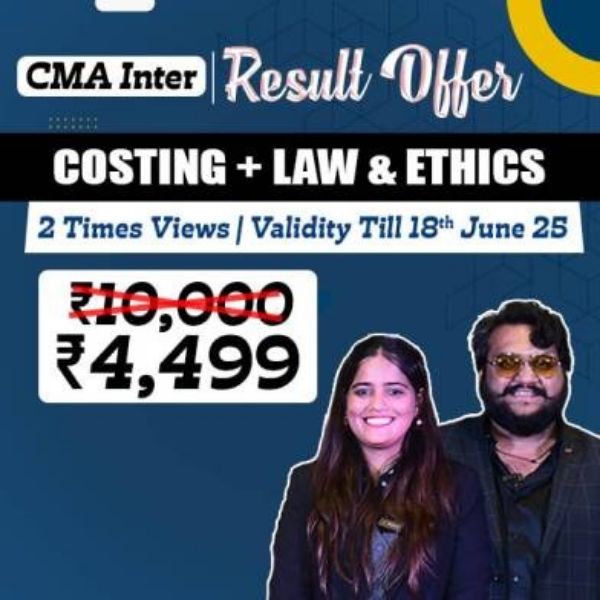 Picture of CMA INTER G1 COSTING & LAW COMBO [RESULT OFFER]